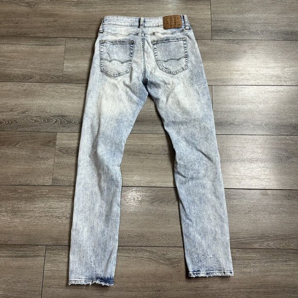 American Eagle Jeans 29 Faded Distressed Wash Extreme Flex Denim Blue - Picture 2 of 6